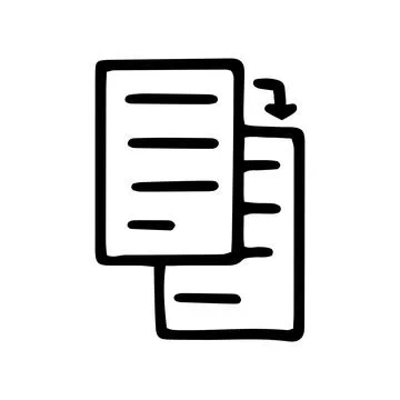 Copy document line vector doodle simple icon Illustrazione stock