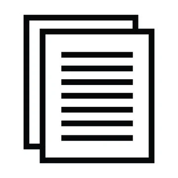 A copy of document paper icon with outline style Stock Illustration