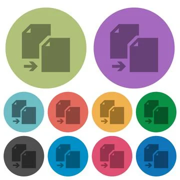Copy document solid color darker flat icons Stock Illustration