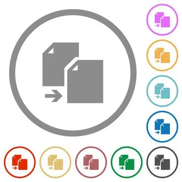 Copy document solid flat icons with outlines Stock Illustration