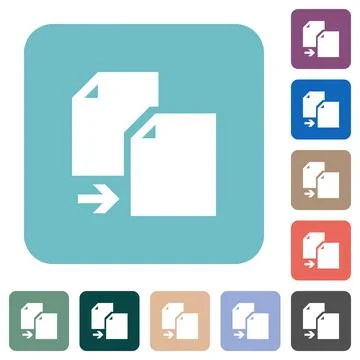 Copy document solid rounded square flat icons Stock Illustration