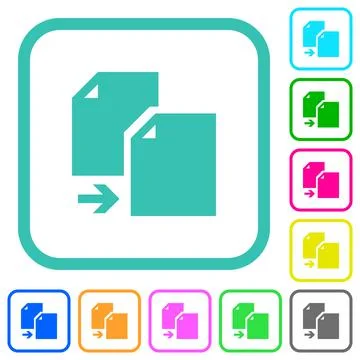 Copy document solid vivid colored flat icons Stock Illustration