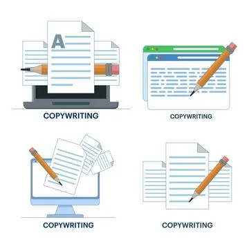 Copy documents illustration set in flat vector design 스톡 일러스트