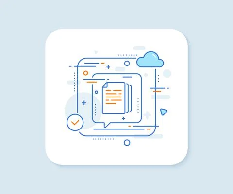 Copy documents line icon. Doc file duplicates sign. Vector 库存插图