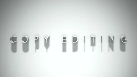 Copy editing 3D title animation white text on a white background Stock Footage 299758564