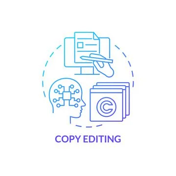 Copy editing blue gradient concept icon Illustrazione stock