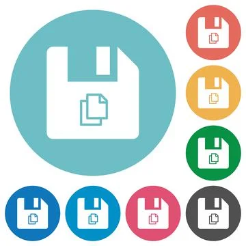 Copy file flat round icons Illustrazione stock