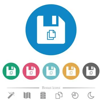 Copy file flat round icons Stockillustratie