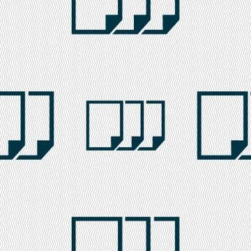 Copy file sign icon. Duplicate document symbol. Seamless abstract background wit 스톡 일러스트