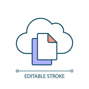Copy files to cloud storage RGB color icon 스톡 일러스트