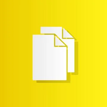 Copy files white icon with shadow Stock Illustration