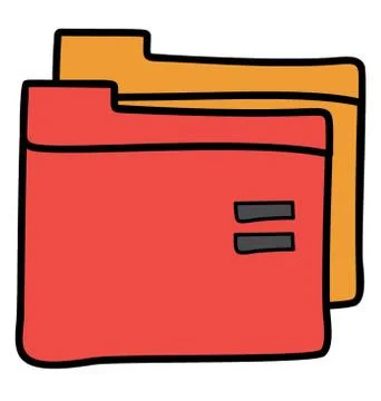 Copy folder icon, doodle design vector Stock Illustration