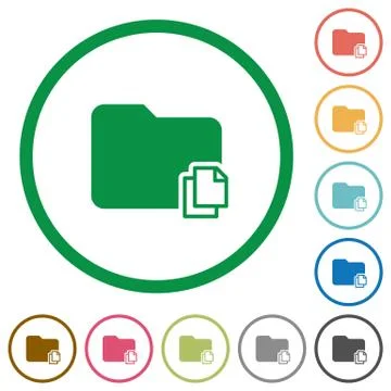 Copy folder outlined flat icons Ilustración de archivo
