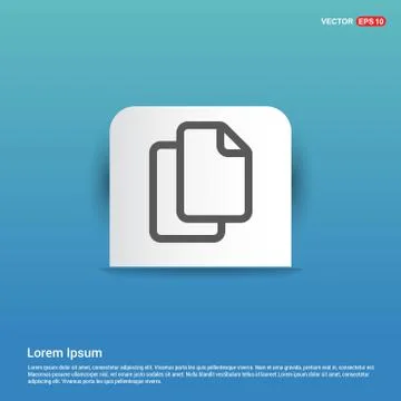 Copy Icon - Blue Sticker button Stock Illustration
