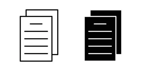 Copy icon collection in black, Line icons, flat symbols イラスト素材