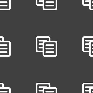 Copy icon sign. Seamless pattern on a gray background. Illustrazione stock