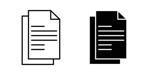 Copy icon. Style is flat and line symbol Illustrazione stock