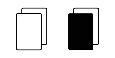 Copy icon symbol. Vector illustration pack in black color. Illustrazione stock