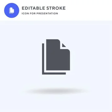 Copy icon vector, filled flat sign, solid pictogram isolated on white, logo Illustrazione stock