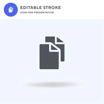 Copy icon vector, filled flat sign, solid pictogram isolated on white, logo Illustrazione stock