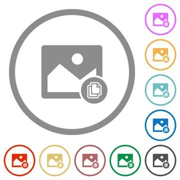 Copy image flat icons with outlines イラスト素材