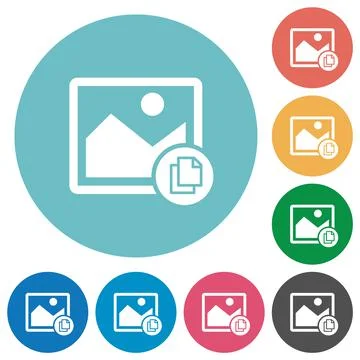 Copy image flat round icons イラスト素材