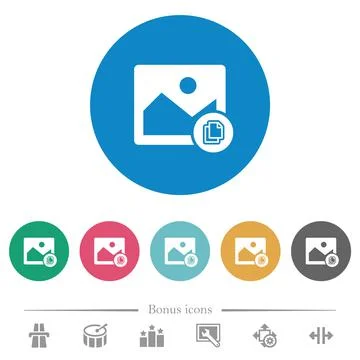 Copy image flat round icons Illustrazione stock
