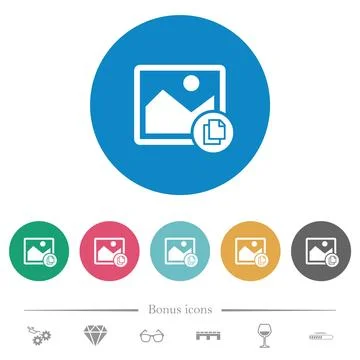 Copy image flat round icons イラスト素材