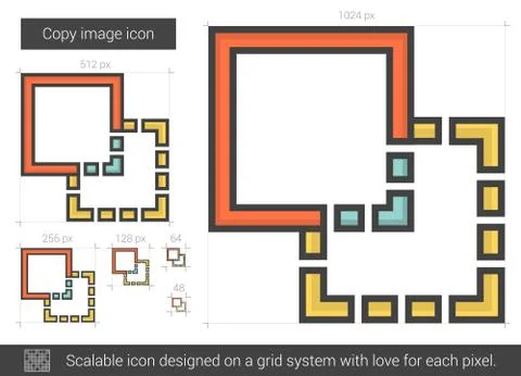 Copy image line icon Illustrazione stock