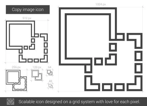 Copy image line icon. Stock Illustration