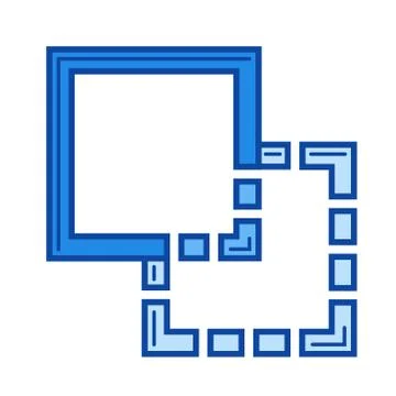 Copy image line icon. Illustrazione stock