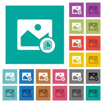 Copy image square flat multi colored icons Stock Illustration
