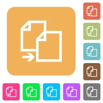 Copy item rounded square flat icons 스톡 일러스트