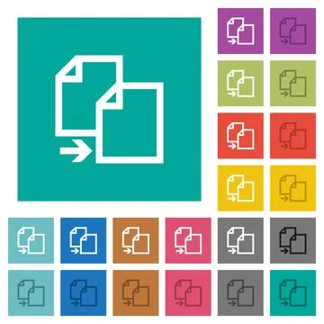 Copy item square flat multi colored icons 스톡 일러스트