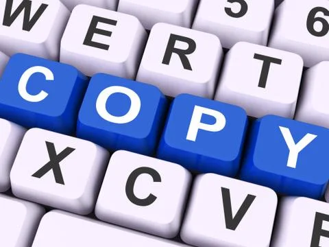 Copy key shows copying duplicating or replicate. Stock Illustration