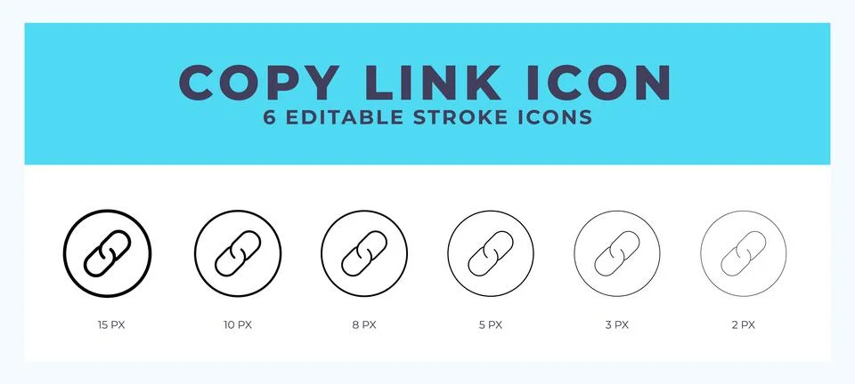 Copy link icon. Editable stroke line icon vector illustration. Stock Illustration