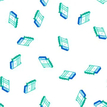 Copy machine equipment isometric icon seamless pattern Stockillustratie
