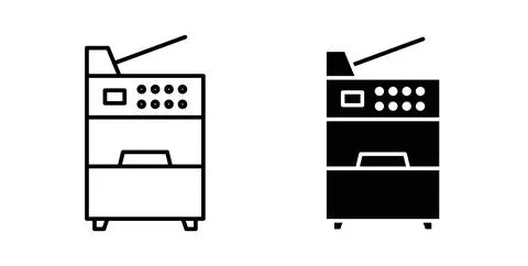 Copy Machine icon in black and white. vector icon pack for websites Stock Illustration