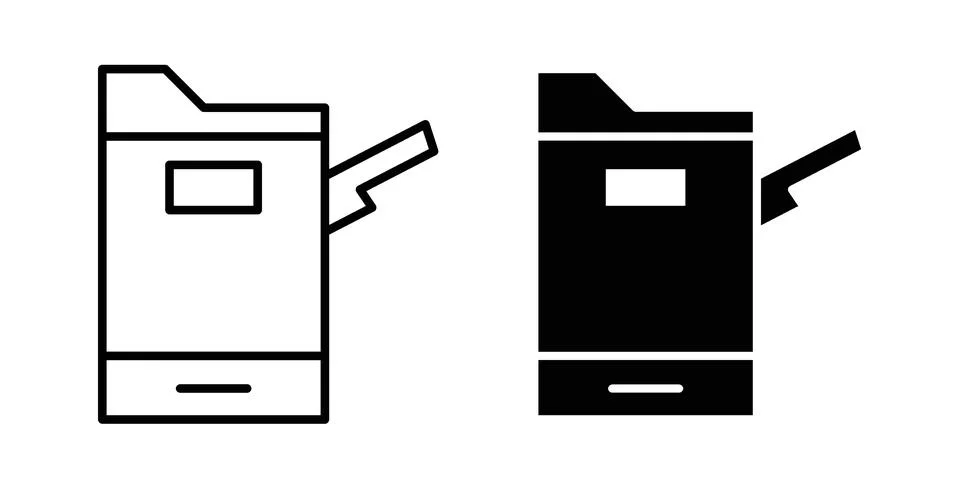 Copy Machine icon black vector isolated on white Stock Illustration