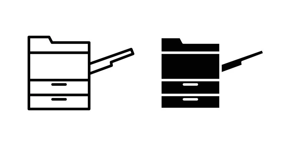 Copy Machine icon concept logo design collection Stock Illustration