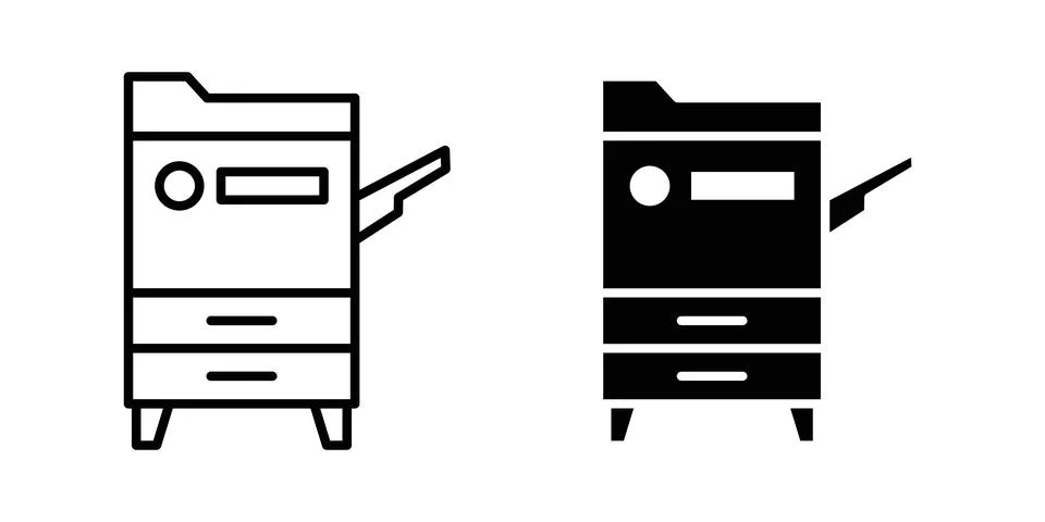 Copy Machine icon design. Illustration icons in linear and clipart pack 库存插图