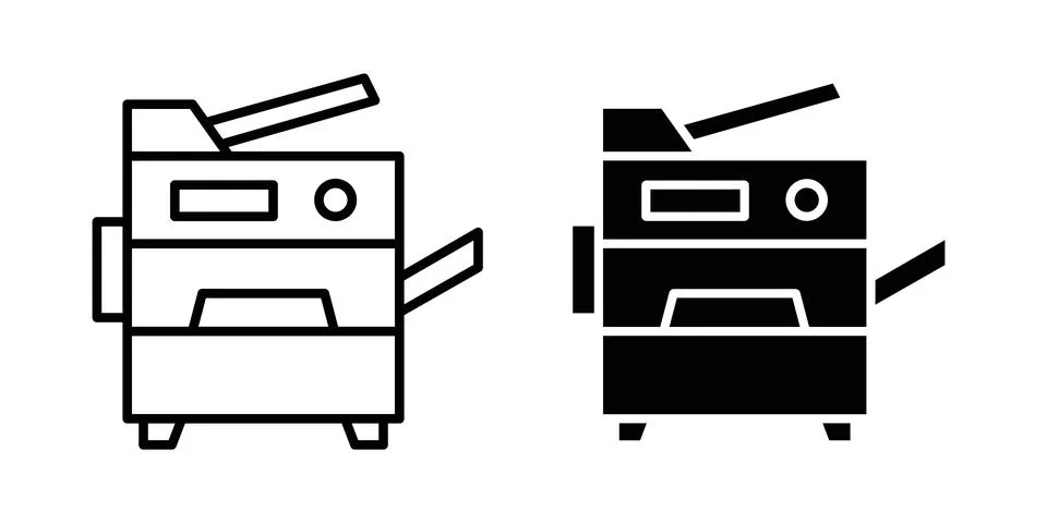 Copy Machine icon set, collection of vector icons 库存插图