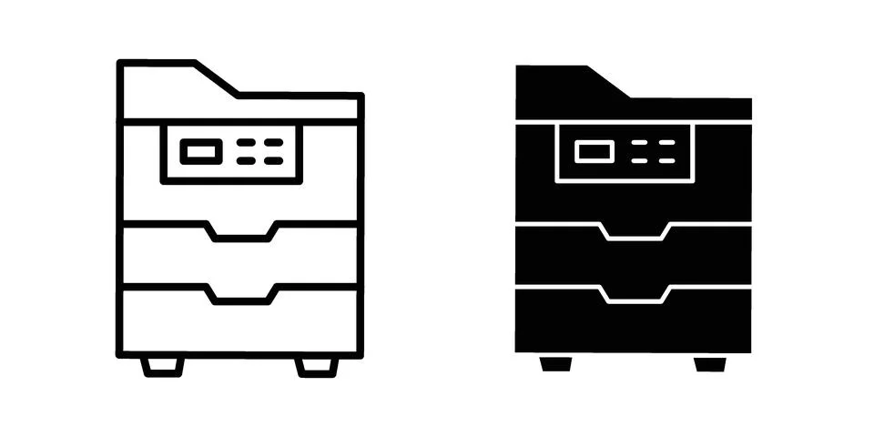 Copy Machine icon set. Vector EPS 10 Stock Illustration