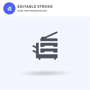 Copy Machine icon vector, filled flat sign, solid pictogram isolated on white 스톡 일러스트