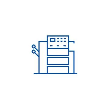Copy machine line icon concept. Copy machine flat vector symbol, sign, outline Stockillustratie