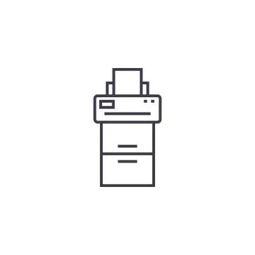 Copy machine vector line icon, sign, illustration on background, editable Stock Illustration