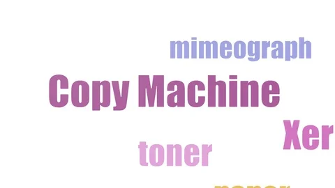 Copy Machine Word Cloud Animated Isolated On White 스톡 동영상 103096417