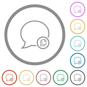 Copy message outline flat icons with outlines Stock Illustration