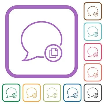 Copy message outline simple icons Stock Illustration