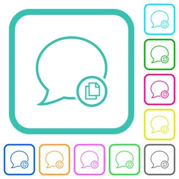 Copy message outline vivid colored flat icons Ilustración de archivo